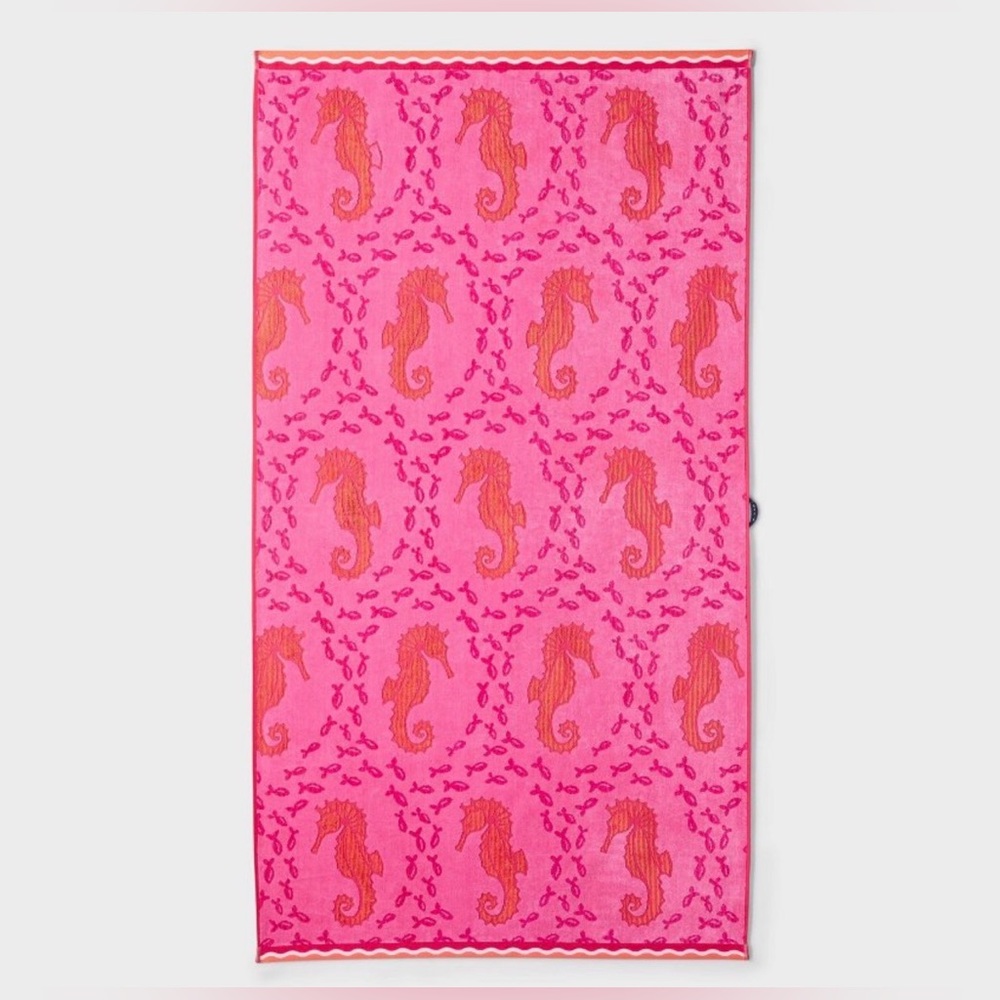 🩷Roller Rabbit x Target Seahorse Beach Towel Pink - Picture 2 of 6